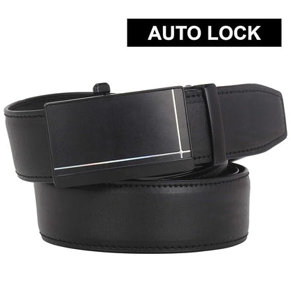 TRADIFY Men's PU Leather Auto Lock Belt