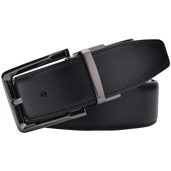 TRADIFY Men's PU Leather Auto Lock & Reversible Belt Combo