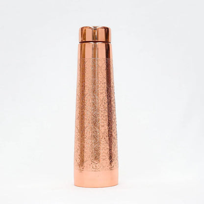 Tradify Copper Charge 1000ml Water Bottle 100% Pure Copper Water Bottle Leak Proof & Rust Proof for Home, School & Office (1000 ml) (Tappered Design)